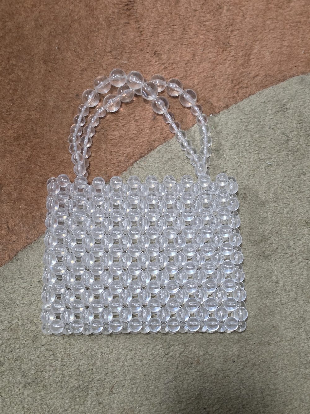 Clear Lucite Beaded Mini Tote Bag - Transparent Women’s Handbag